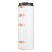 Niedliche Monogram Script Black und Red Bridesmaid Thermosbecher (Rückseite)