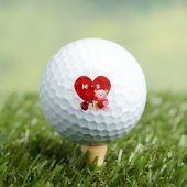 Niedliche monograme Valentine Heart Golf Balls Golfball (Insitu T-Shirt)