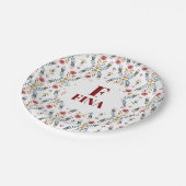 niedliche Monogramm benutzerdefinierte skandinavis Pappteller (Schrägansicht)