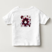 Niedliche Monogramm-Burgund und weiße Blume | Kleinkind T-shirt (Rückseite)