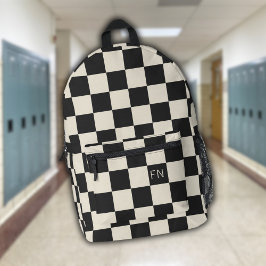 Niedliche Monogramm-Initialen und Karton-Karton Bedruckter Rucksack