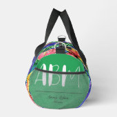 Niedliche monogramm künstlerische Aquarellgrün Duffle Bag (Rechts)