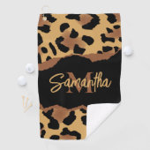 Niedliche Monogramm-Leopardrucke Golfhandtuch (Insitu)