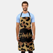Niedliche Monogramm-Leopardrucke Schürze (Getragen)