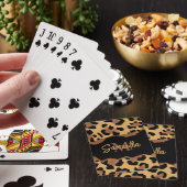 Niedliche Monogramm-Leopardrucke Spielkarten (In Situ)
