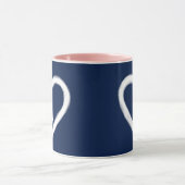 Niedliche Monogramm-Marine-weiße Tasse (Zentrum)