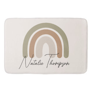Niedliche monogramm regenbogenfarbene Aquarellfarb Badematte