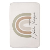 Niedliche monogramm regenbogenfarbene Aquarellfarb Badematte (Vorderseite Vertikal)