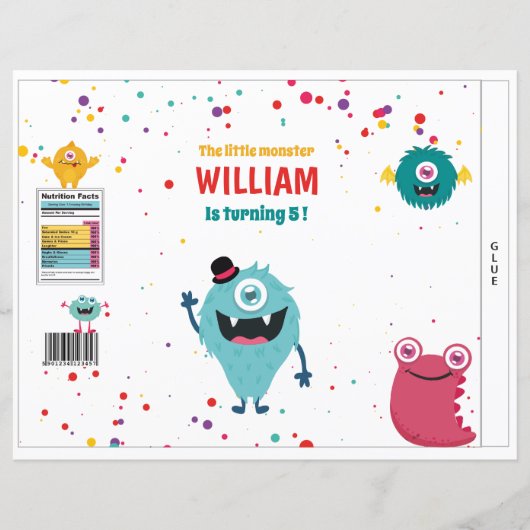 Niedliche Monster Chips Beutel Gastgeschenk Tasche (Vorderseite)