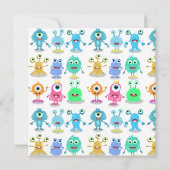 Niedliche Monster einer Art Einladung zum Geburtst (Rückseite)