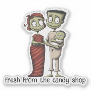 Niedliche Monster-Familie Aufkleber