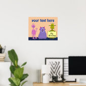 Niedliche Monster für Kinderposter Poster (Heimbüro)