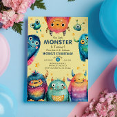 Niedliche Monster Gender Neutraler Kindergeburtsta Einladung