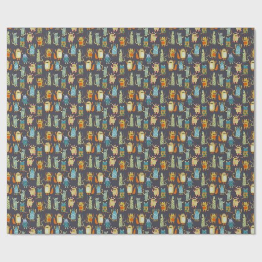 Niedliche Monster Geschenkpapier (Flach)