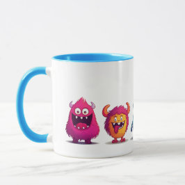 Niedliche Monster hellblau Tasse