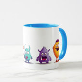 Niedliche Monster hellblau Tasse (VorderseiteRechts)