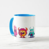 Niedliche Monster hellblau Tasse (Vorderseite Links)
