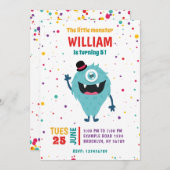 Niedliche Monster Kleine Moster Geburtstagsparty Einladung (Vorne/Hinten)