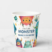 Niedliche Monster Mash Watercolor Kinder Geburtsta Pappbecher (Rückseite)
