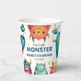 Niedliche Monster Mash Watercolor Kinder Geburtsta Pappbecher