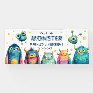 Niedliche Monster-Mash-Whimsikkids-Geburtstagspart Banner