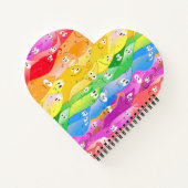 Niedliche Monster mit Regenbogen-Emotionsblocken i Notizblock (Rückseite)