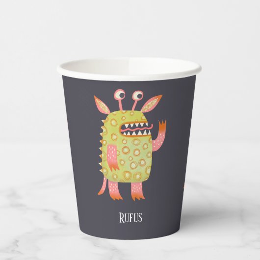 Niedliche Monster Personalisiert Pappbecher (Links)