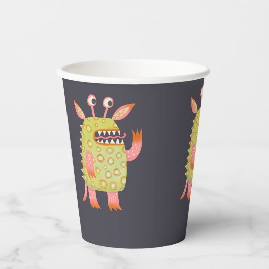 Niedliche Monster Personalisiert Pappbecher (Vorderseite)