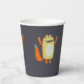 Niedliche Monster Personalisiert Pappbecher (Rückseite)