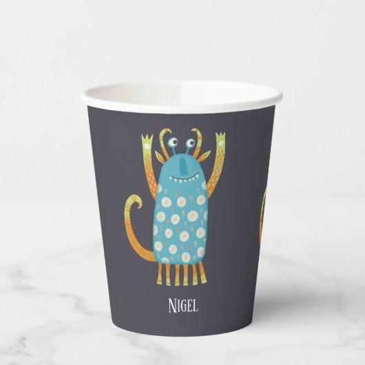 Niedliche Monster Personalisiert Pappbecher (Links)
