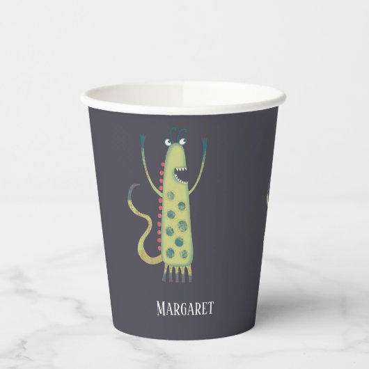 Niedliche Monster Personalisiert Pappbecher (Links)