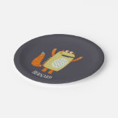 Niedliche Monster Personalisiert Pappteller (Schrägansicht)