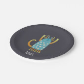 Niedliche Monster Personalisiert Pappteller (Schrägansicht)