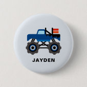 Niedliche Monster Truck Individuelle Name Personal Button (Vorderseite)