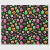 "Niedliche" Monster und Halloween Spaß nahtlos Geschenkpapier (Flach)