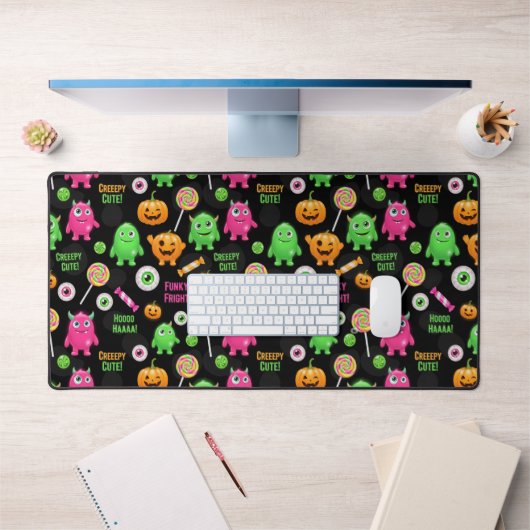 "Niedliche" Monster und Halloween Spaß nahtlos Schreibtischunterlage (Büro 1)