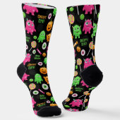 "Niedliche" Monster und Halloween Spaß nahtlos Socken (Gewinkelt)