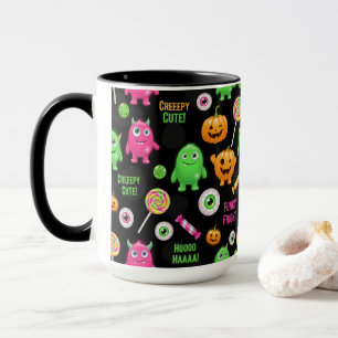 "Niedliche" Monster und Halloween Spaß nahtlos Tasse