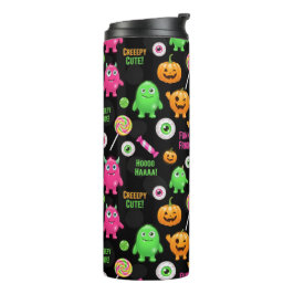 "Niedliche" Monster und Halloween Spaß nahtlos Thermosbecher