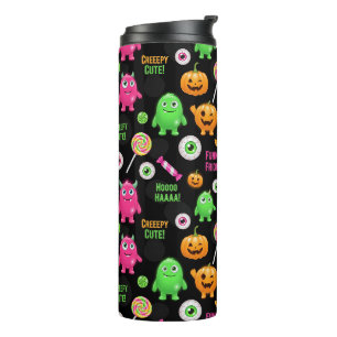 "Niedliche" Monster und Halloween Spaß nahtlos Thermosbecher