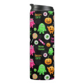 "Niedliche" Monster und Halloween Spaß nahtlos Thermosbecher (Nach rechts gedreht)