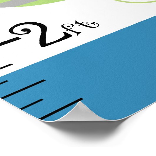 Niedliche Monster-Wachstumstabelle Behalte bei 8x4 Poster (Ecke)