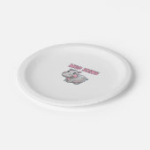 Niedliche MOO DENG Baby Pygmie Hippo Girls Besties Pappteller (Schrägansicht)