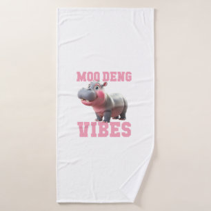 Niedliche MOO DENG VIBES Nur Baby Hippo Kindergart Badehandtuch