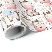 Niedliche Moo Moo Moo Kühe und Milch Geschenkpapier (Rolleneckpunkt)