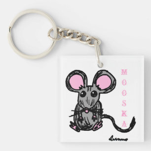 Niedliche Mooska Maus Akryllischer Schlüsselanhäng Schlüsselanhänger