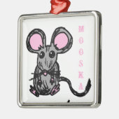 Niedliche Mooska Mouse Ornament Aus Metall (Links)