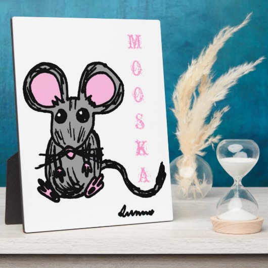 Niedliche Mooska Mouse Plaque Fotoplatte (Seite)