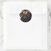 Niedliche Mops Face Mops Hunde Runder Aufkleber (Tasche)