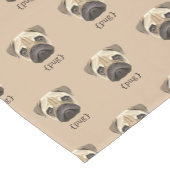 Niedliche Mops-Gesichtserkennung Kurzer Tischläufer (Ecke)